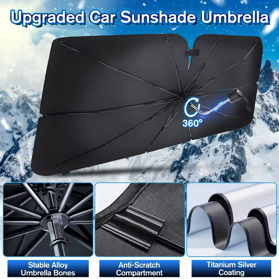 Car Sunshade Umbrella with 360°Rotation