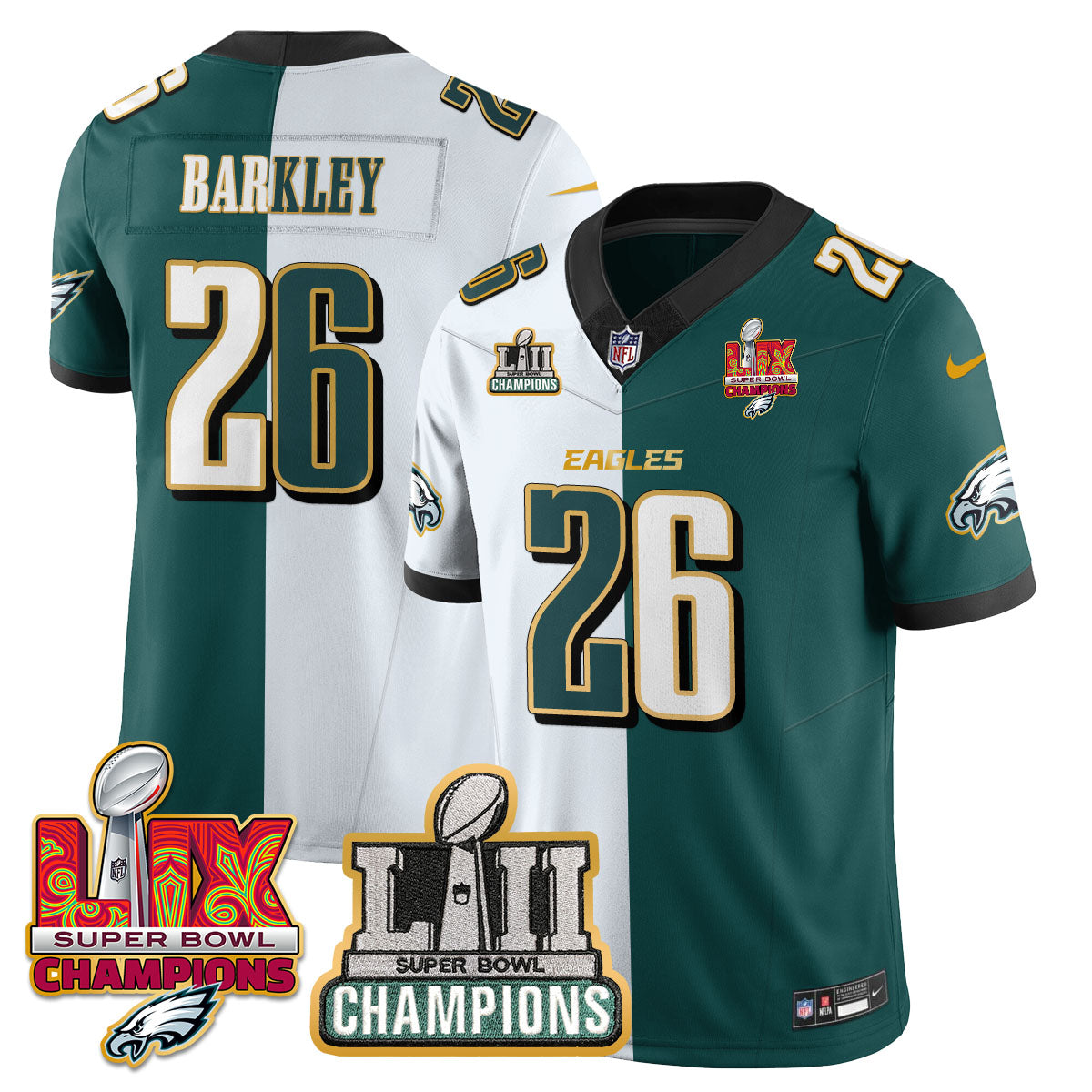 PHI LII-LIX Super Bowl Champions Vapor Limited Gold Jersey - All Stitched