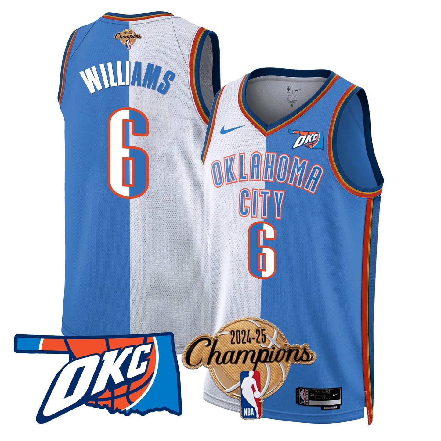 OKC 2024-25 Champions Jersey - All Stitched