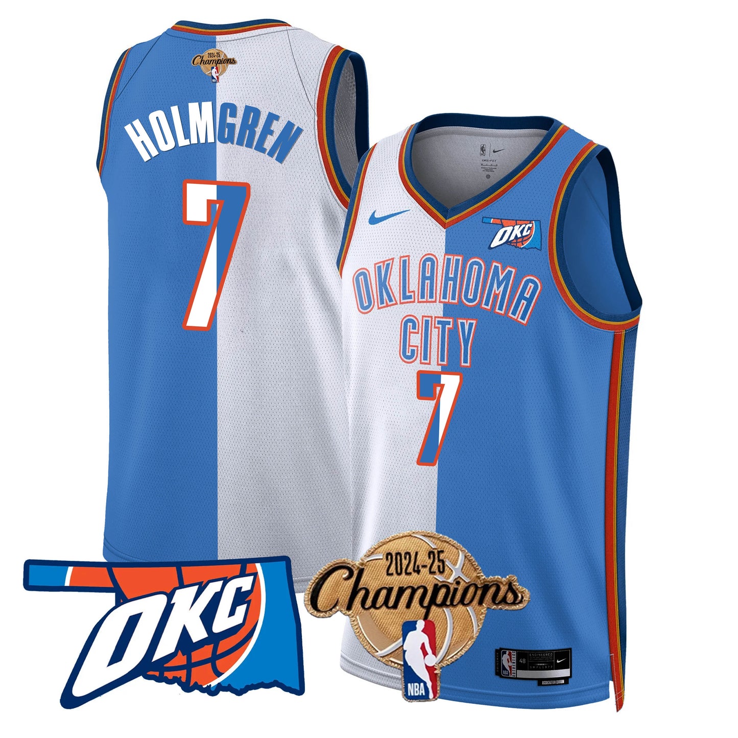 OKC 2024-25 Champions Jersey - All Stitched