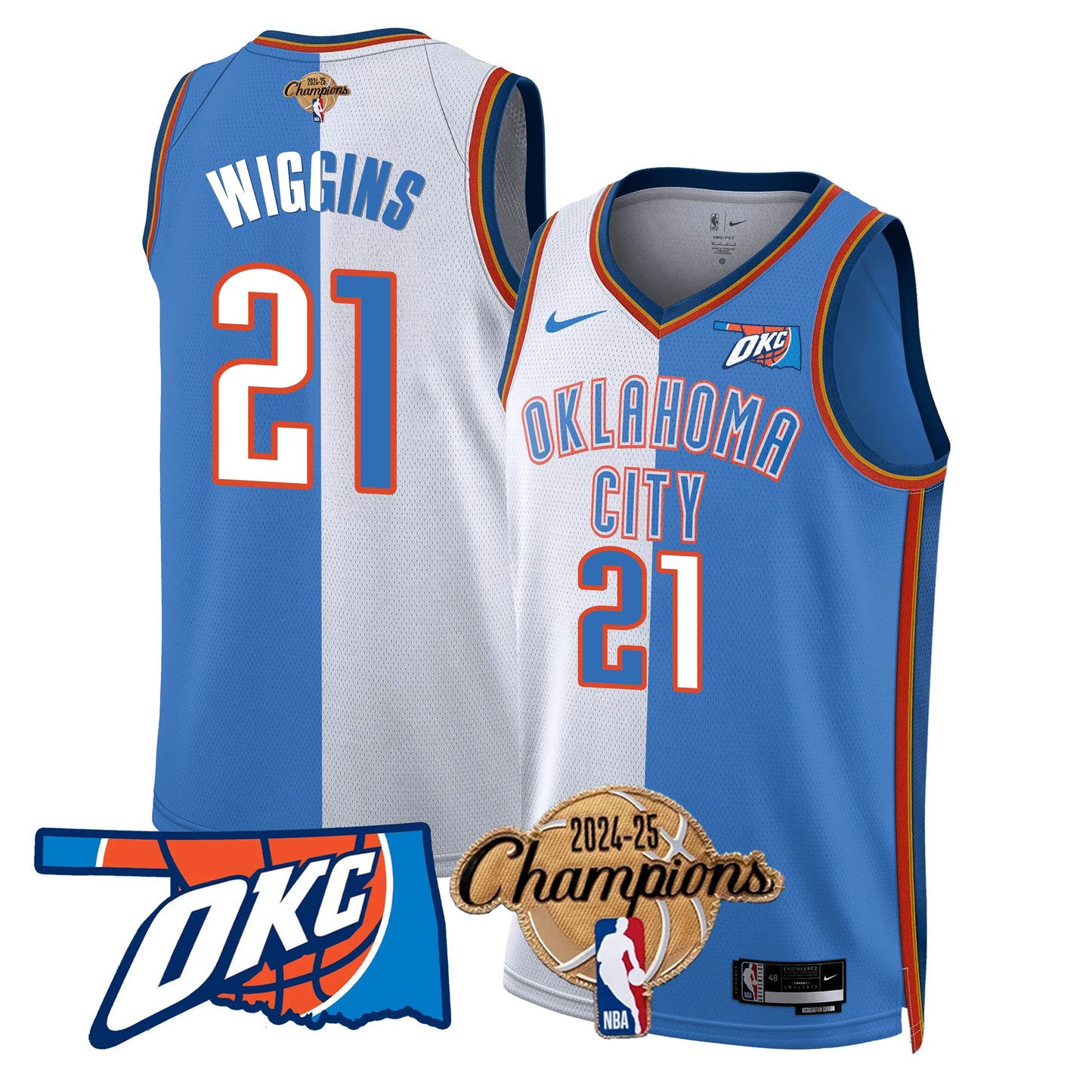 OKC 2024-25 Champions Jersey - All Stitched