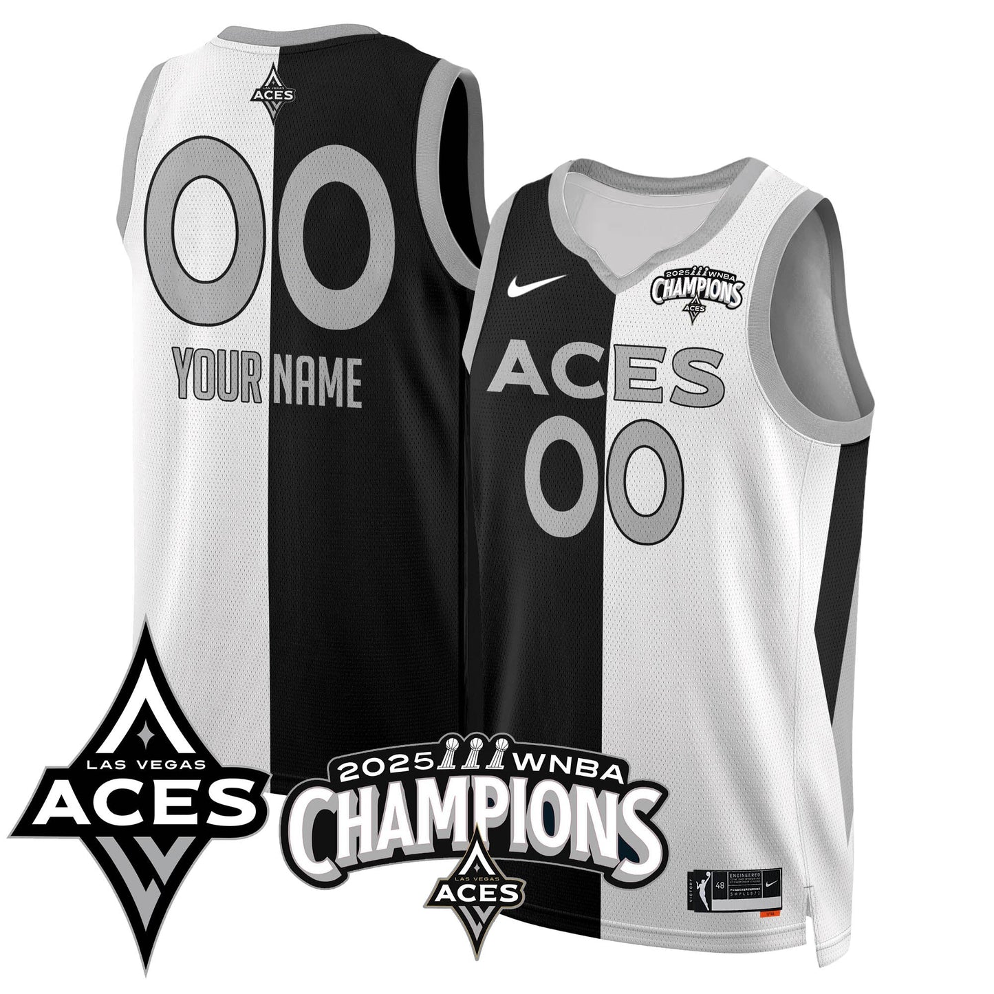 Las Vegas Aces 2025 WNBA Championship Custom Jersey - All Stitched