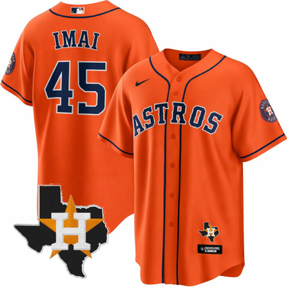 HOU Tatsuya Imai Home Limited Texas Patch Jersey - All Stitched