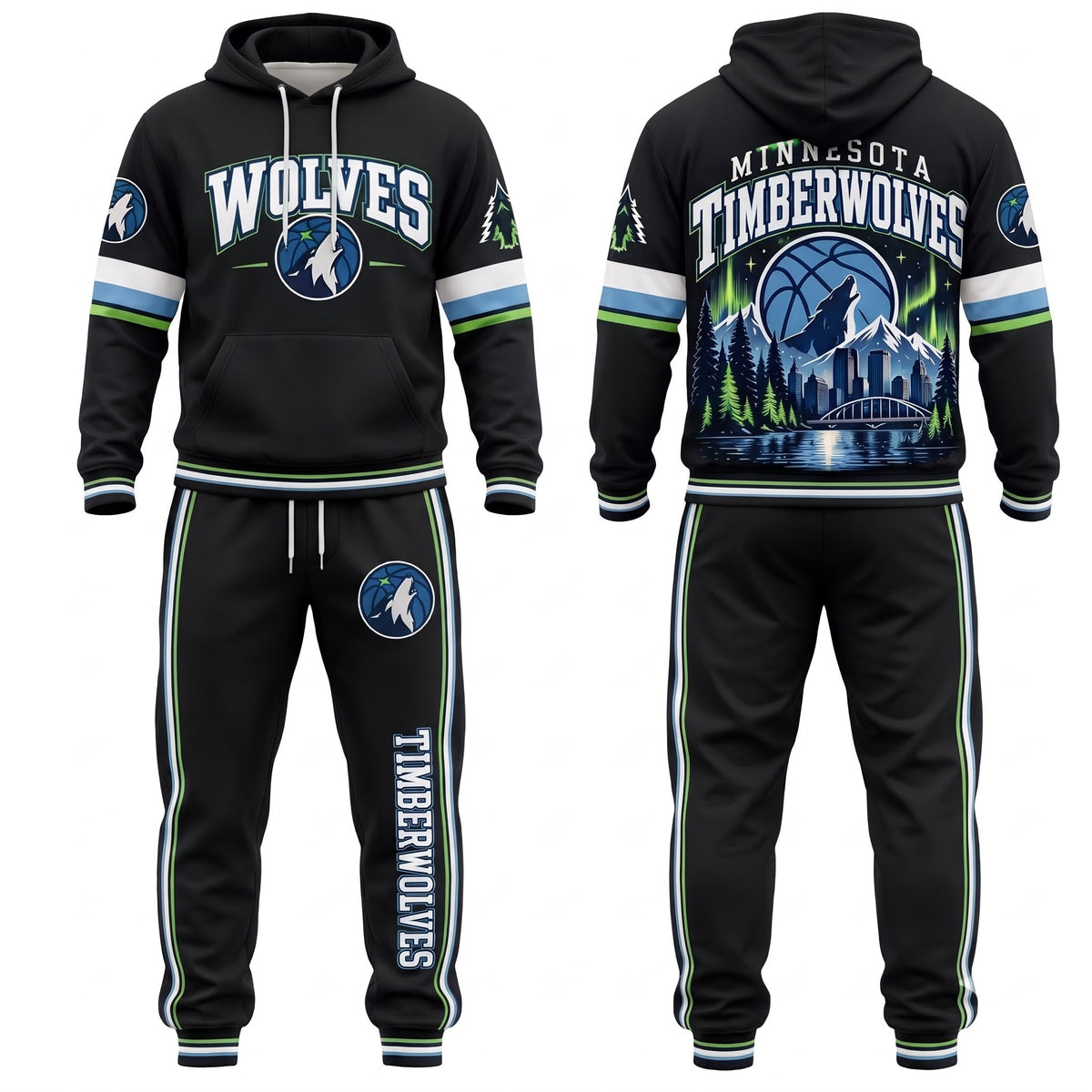MT Streetwear Hoodie Pants Set - Printed