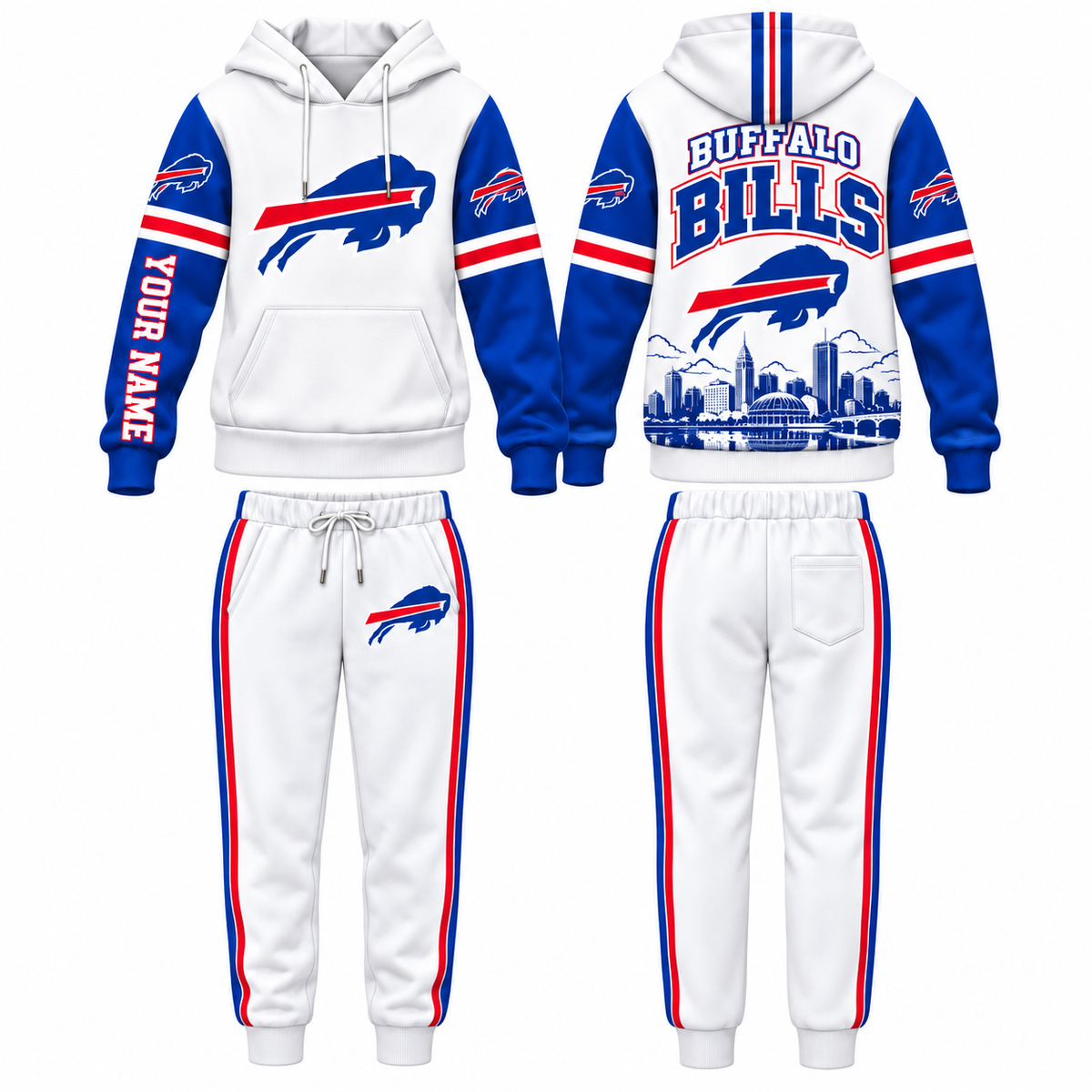 BUF Streetwear Custom Hoodie Pants Set - Printed