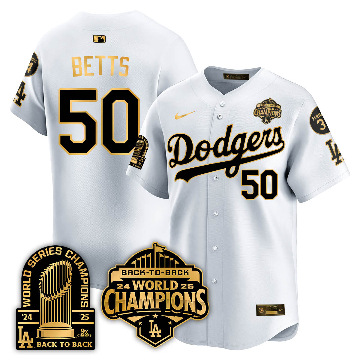 LAD 2025 World Series Champions Jersey - 9x Champs - All Stitched