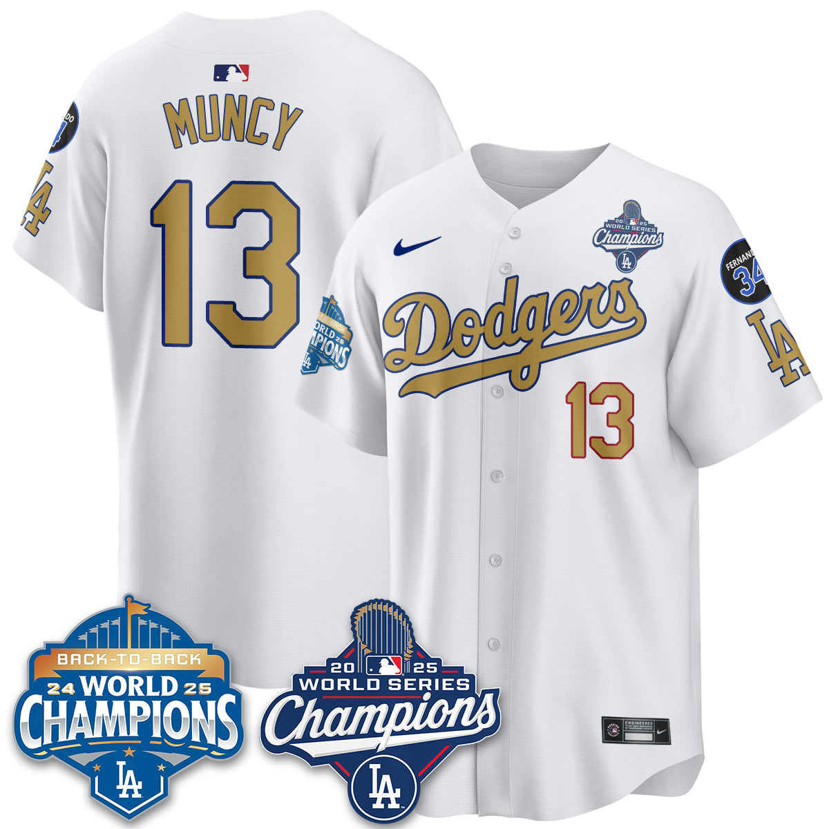 LAD 2025 World Series Champions Jersey - All Stitched