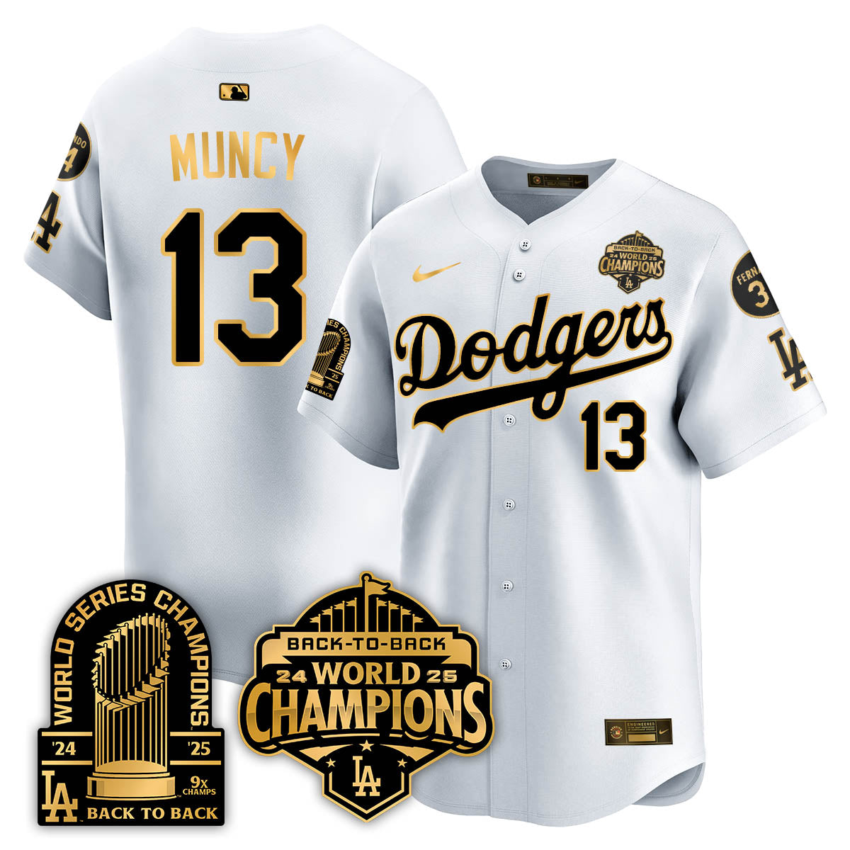 LAD 2025 World Series Champions Jersey - 9x Champs - All Stitched