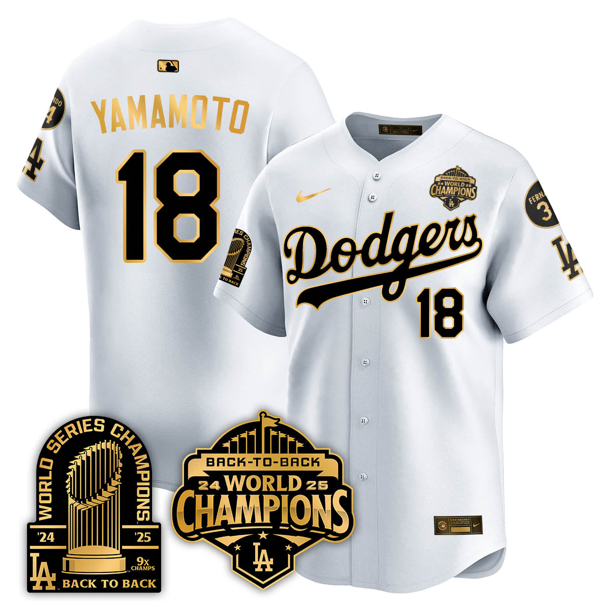 LAD 2025 World Series Champions Jersey - 9x Champs - All Stitched N2