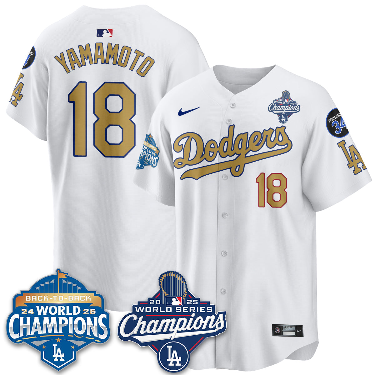 LAD 2025 World Series Champions Jersey - All Stitched N2