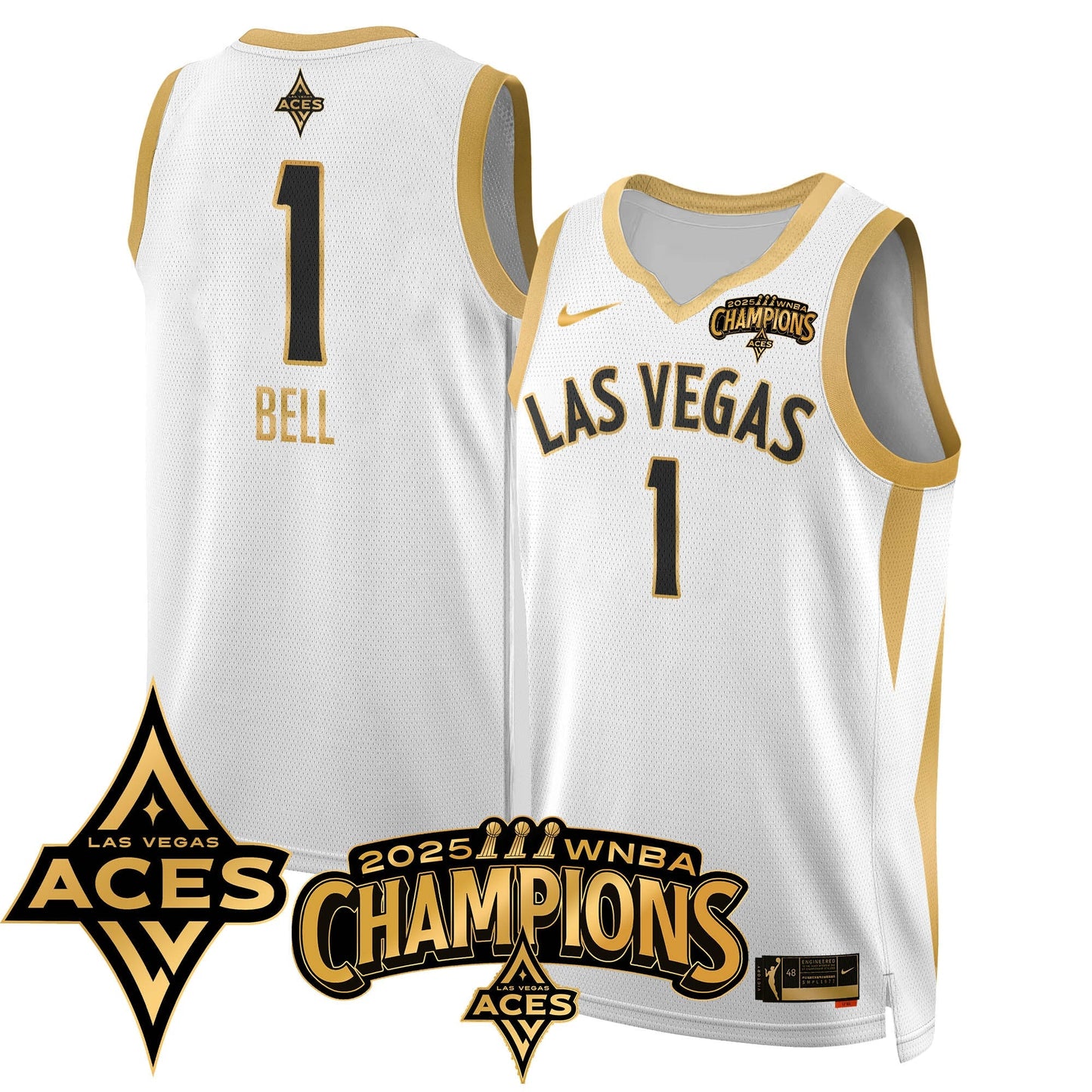 Las Vegas Aces 2025 WNBA Championship Jersey - All Stitched