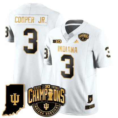 Indiana H Vapor Limited Football Gold Jersey - Big 10 Champions - All Stitched