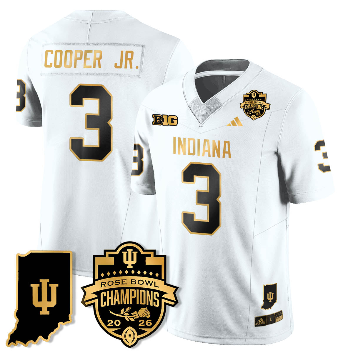 Indiana H Vapor Limited Football Gold Jersey - Rose Bowl Champions - All Stitched