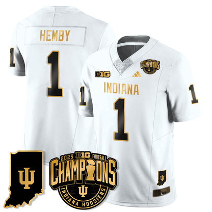 Indiana H Vapor Limited Football Gold Jersey - Big 10 Champions - All Stitched
