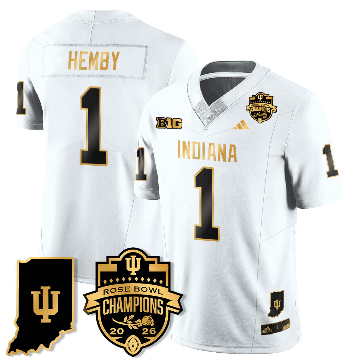 Indiana H Vapor Limited Football Gold Jersey - Rose Bowl Champions - All Stitched