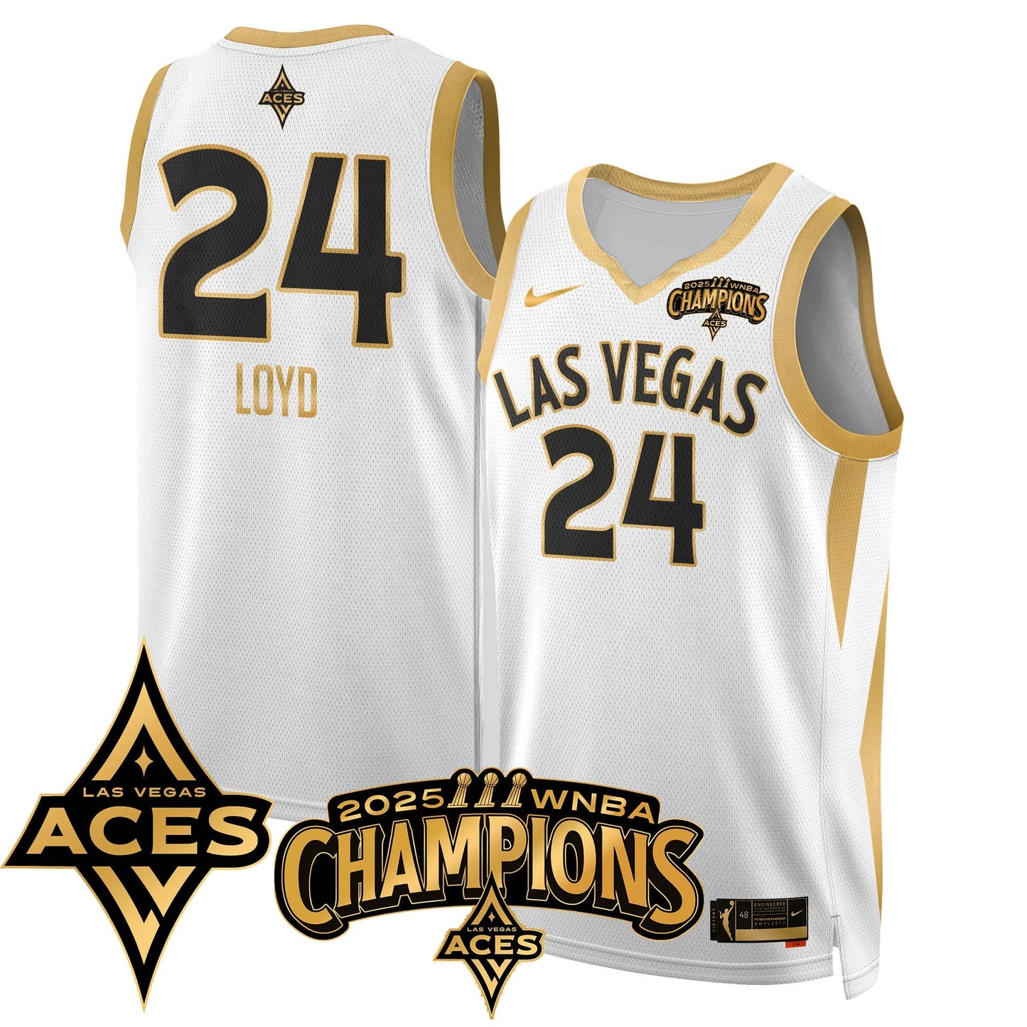 Las Vegas Aces 2025 WNBA Championship Jersey - All Stitched