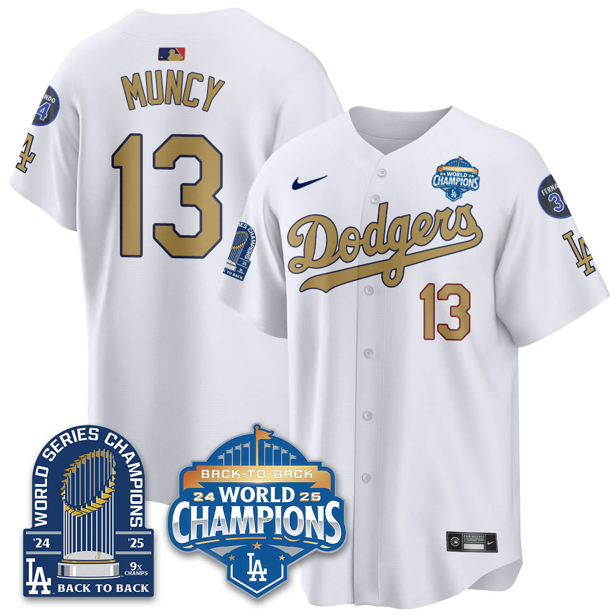 LAD 2025 World Series Champions Jersey - 9x Champs - All Stitched