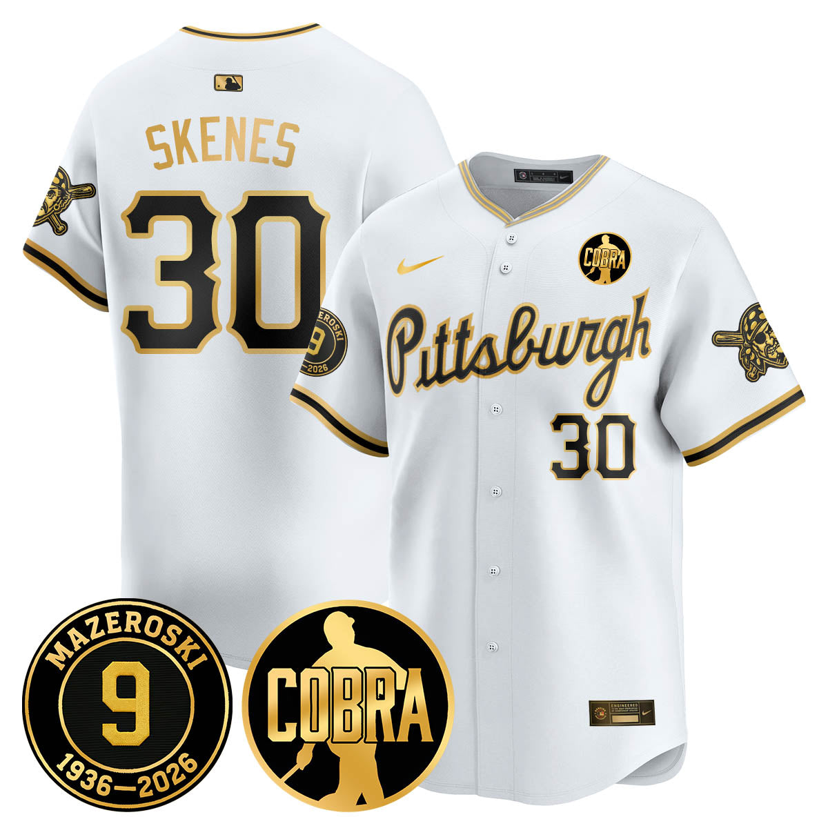 PIT Memories Vapor Limited Gold Jersey - Bill Mazeroski Patch - All Stitched