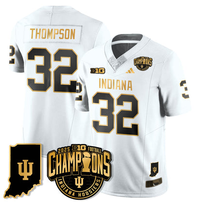 Indiana H Vapor Limited Football Gold Jersey - Big 10 Champions - All Stitched