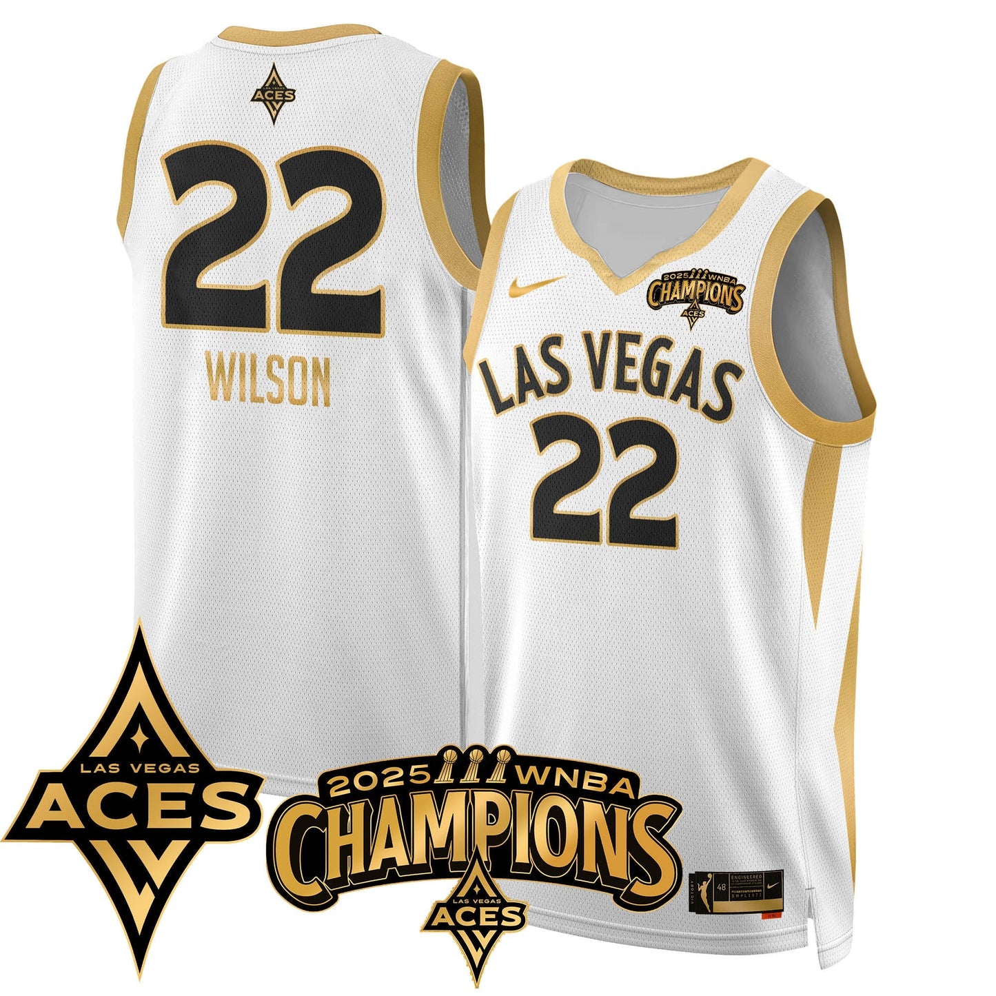 Las Vegas Aces 2025 WNBA Championship Jersey - All Stitched