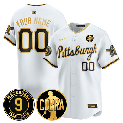 Custom PIT Memories Vapor Limited Gold Jersey - Bill Mazeroski Patch - All Stitched