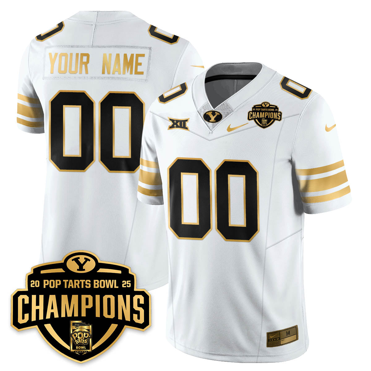 BYC Football 2025 Pop-Tarts Bowl Champions Gold Jersey - All Stitched