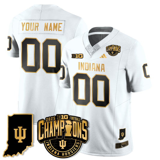 Indiana H Vapor Limited Football Gold Custom Jersey - Big 10 Champions - Stitched
