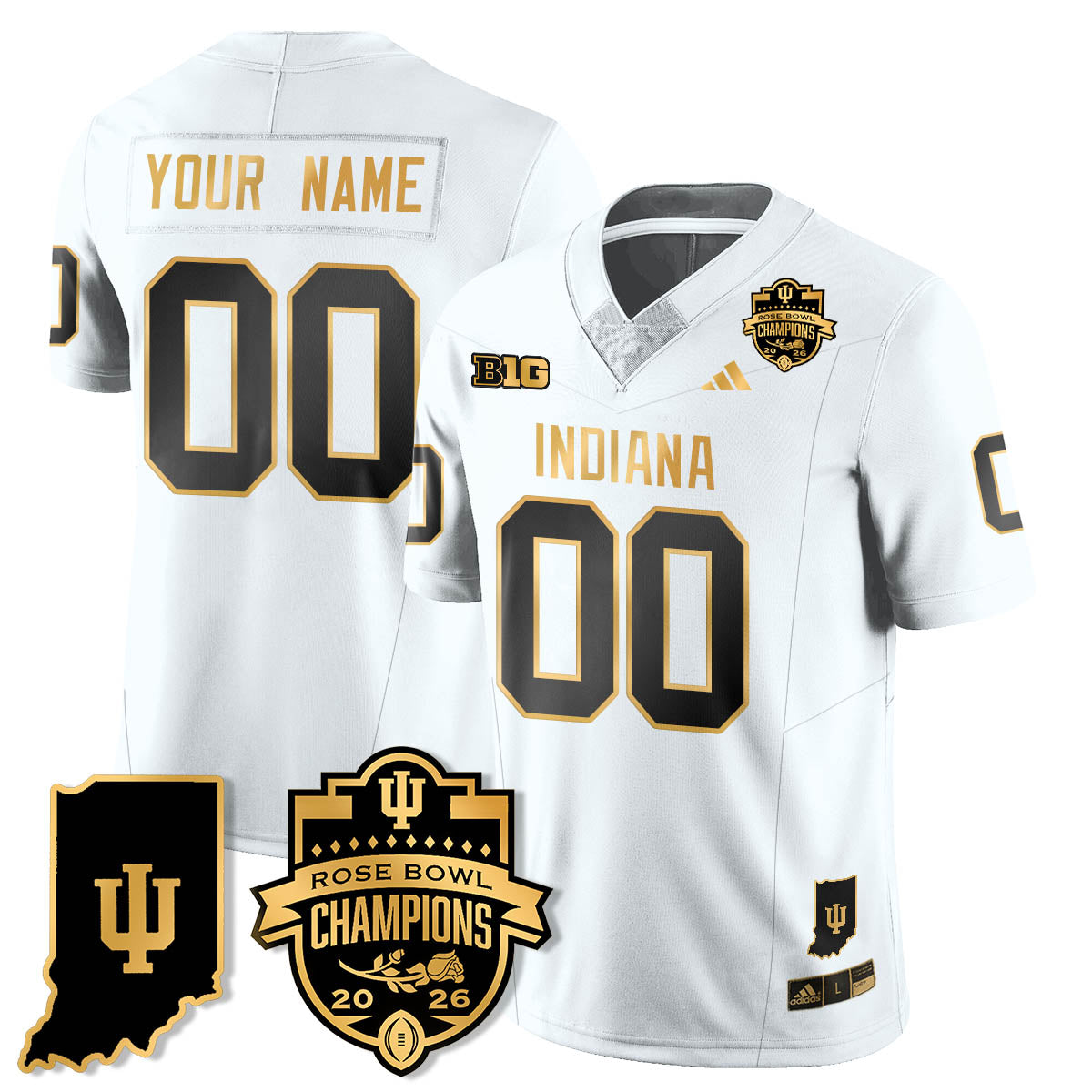 Indiana H Vapor Limited Football Gold Jersey - Rose Bowl Champions - All Stitched