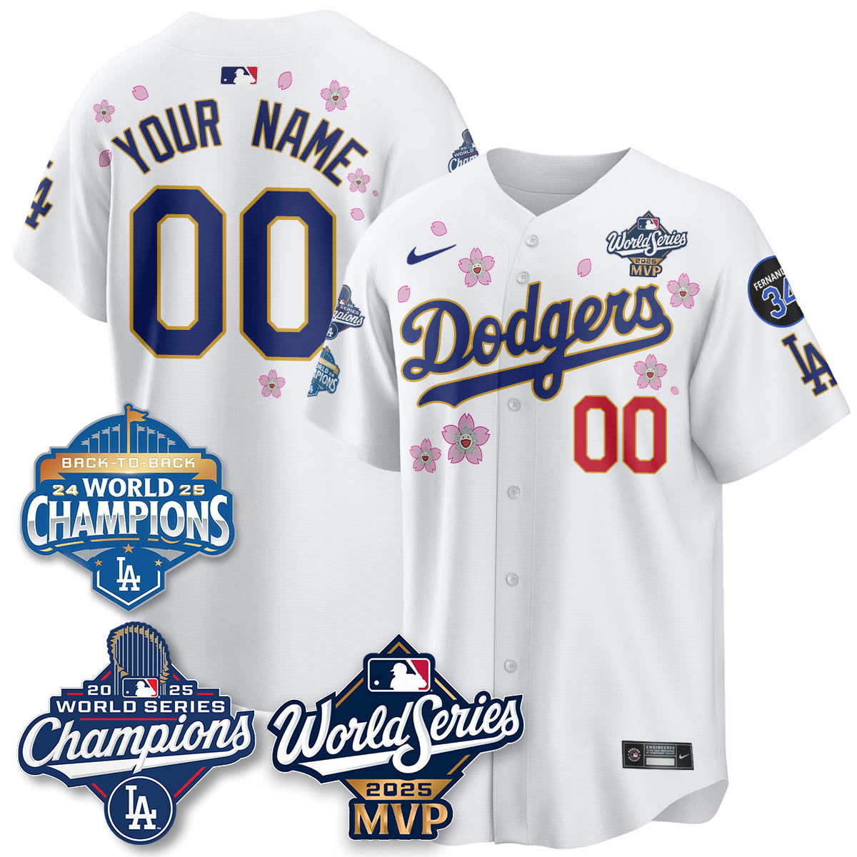 Yoshinobu Yamamoto LAD 2025 World Series MVP Custom Jersey - All Stitched