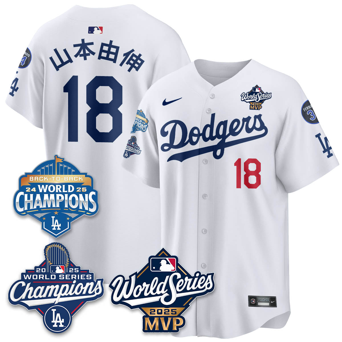 Yoshinobu Yamamoto LAD 2025 World Series MVP Jersey - All Stitched