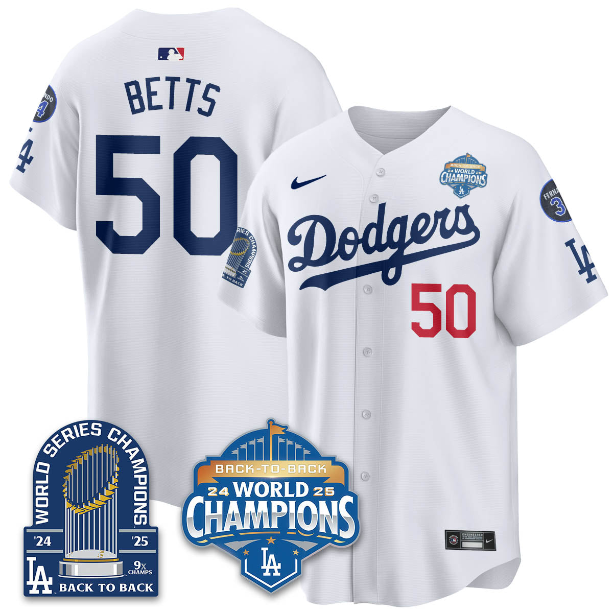 LAD 2025 World Series Champions Jersey - 9x Champs - All Stitched N2