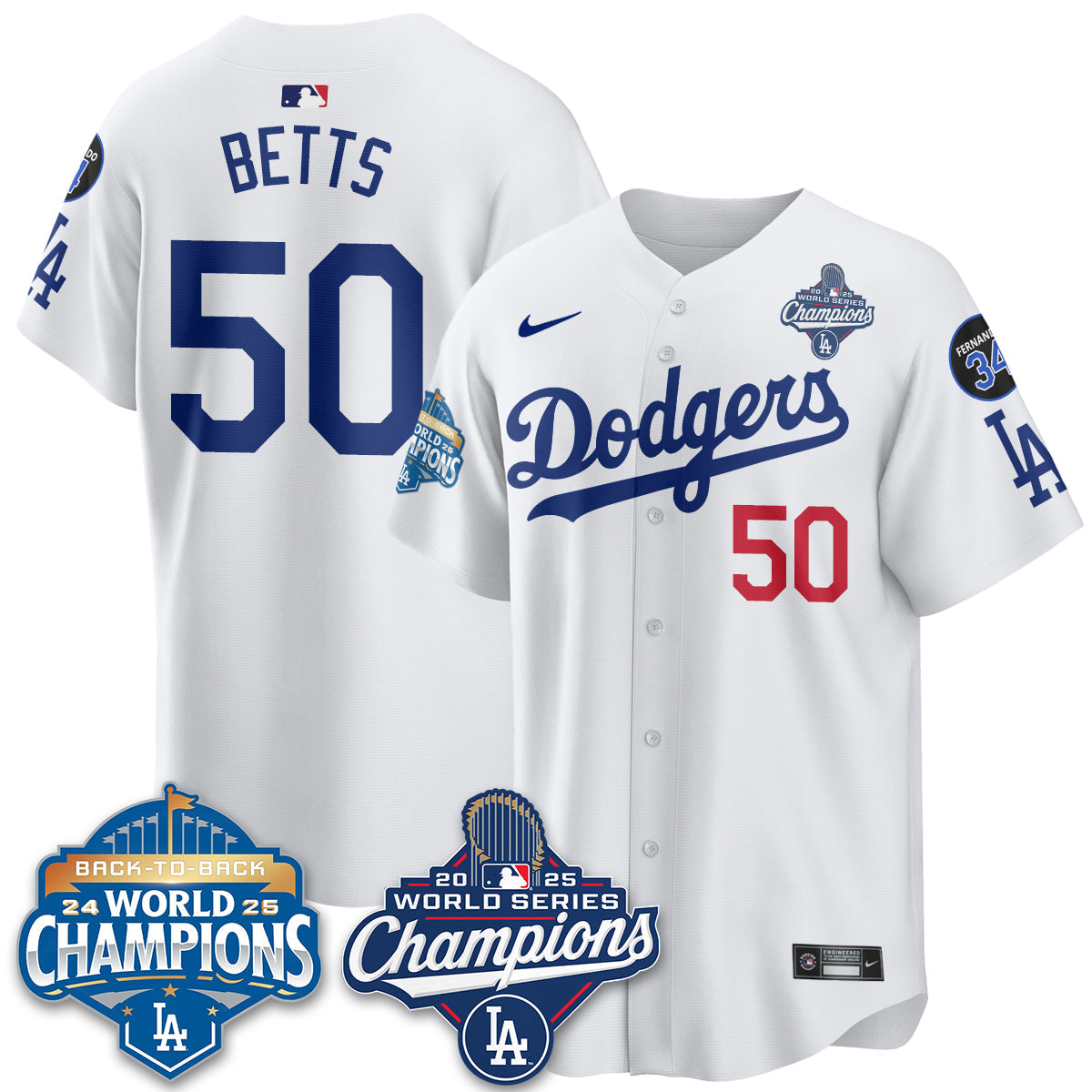 LAD 2025 World Series Champions Jersey - All Stitched N2