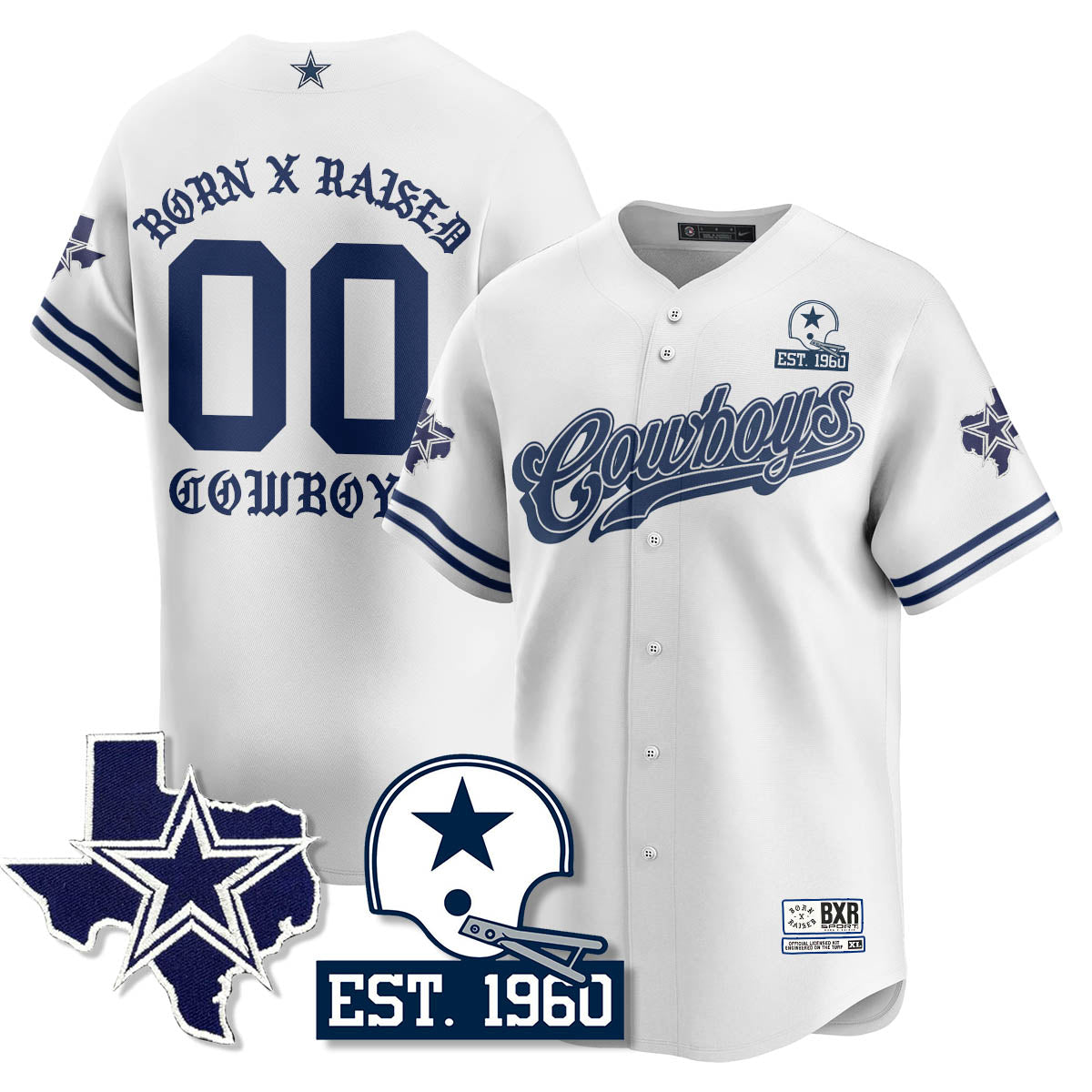 DAL Born x Raised Baseball Jersey - All Stitched