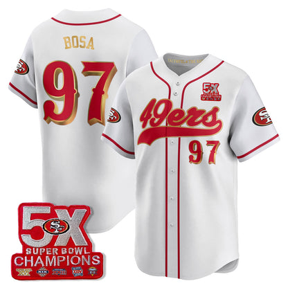 SF 5-Time Champions Patch Vapor Baseball Jersey - All Stitched
