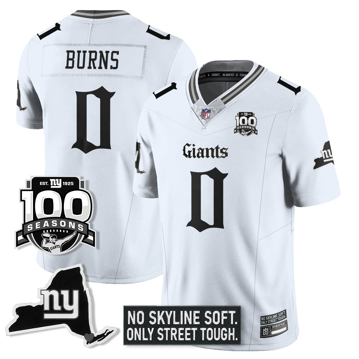 NYG 100th Seasons 'Gothic Gotham Edition' Vapor Limited Jersey - All Stitched