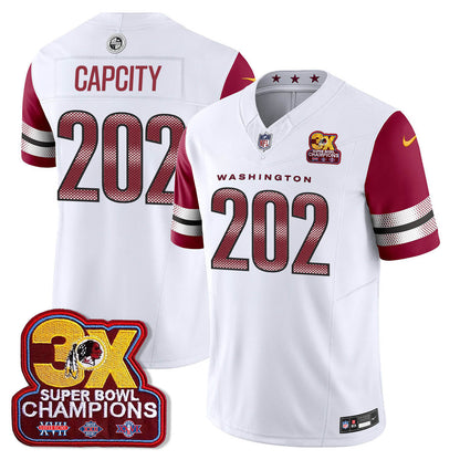 WAS 3-Time Champions Patch Vapor Limited Jersey - All Stitched