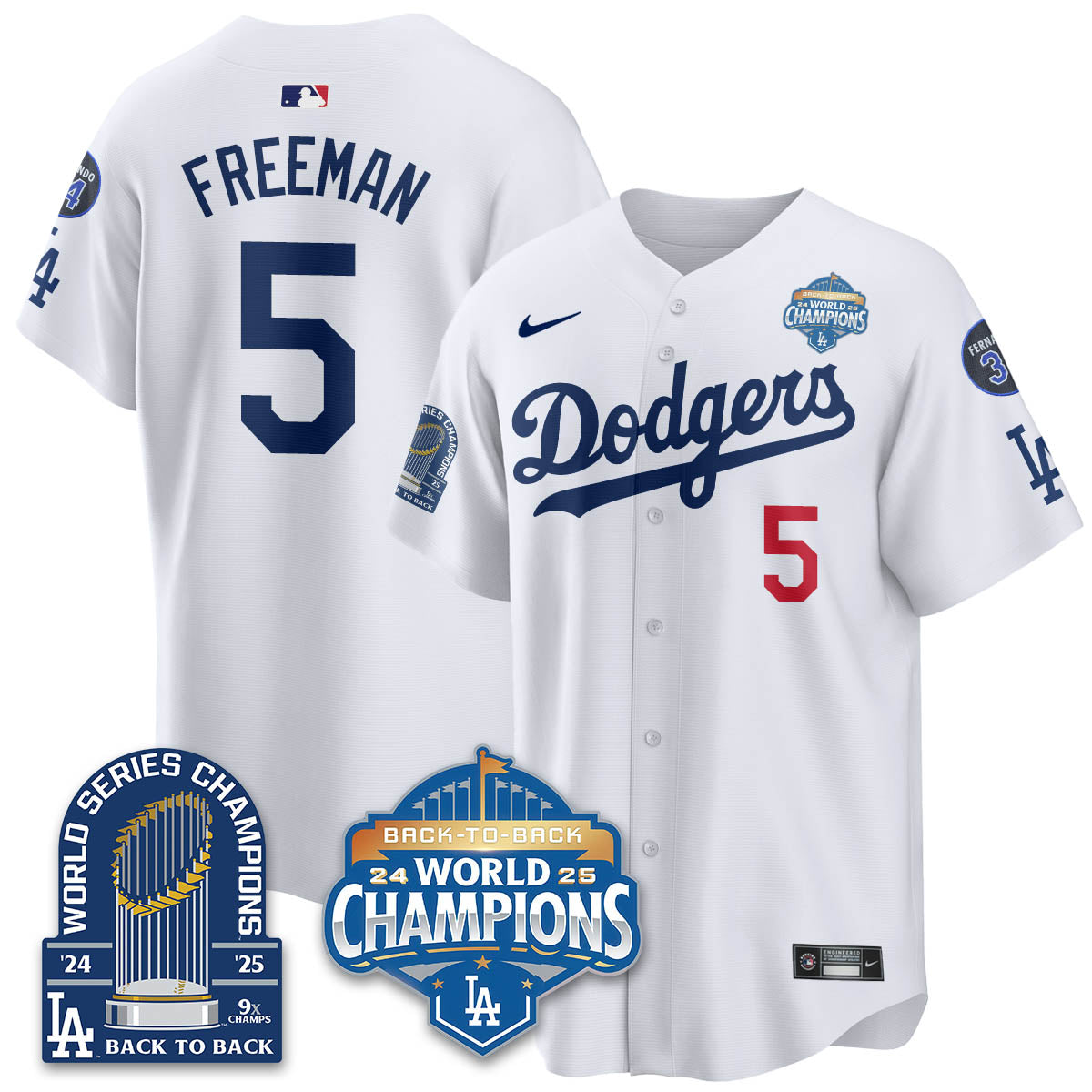 LAD 2025 World Series Champions Jersey - 9x Champs - All Stitched