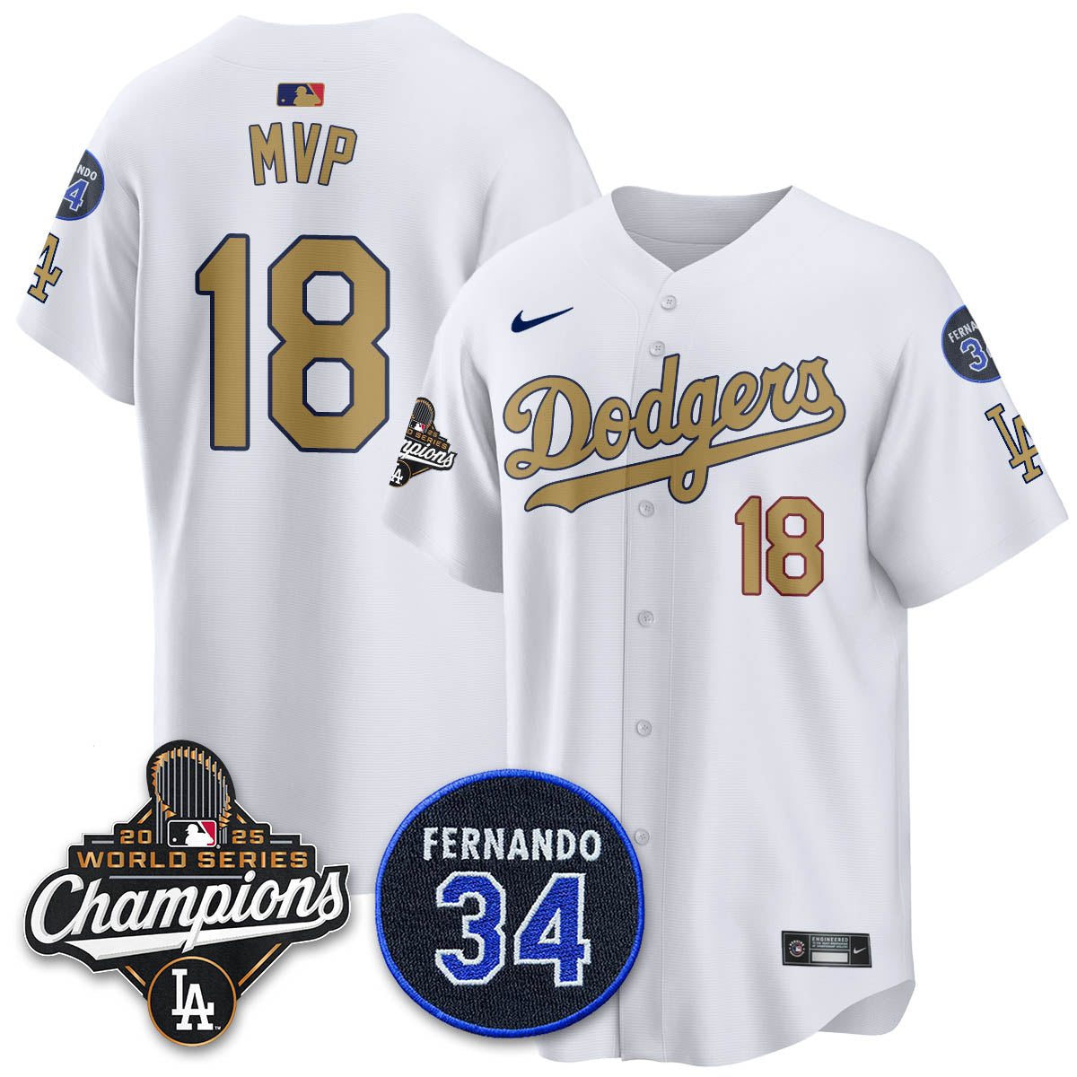 LAD 2025 World Series Champions Jersey - All Stitched