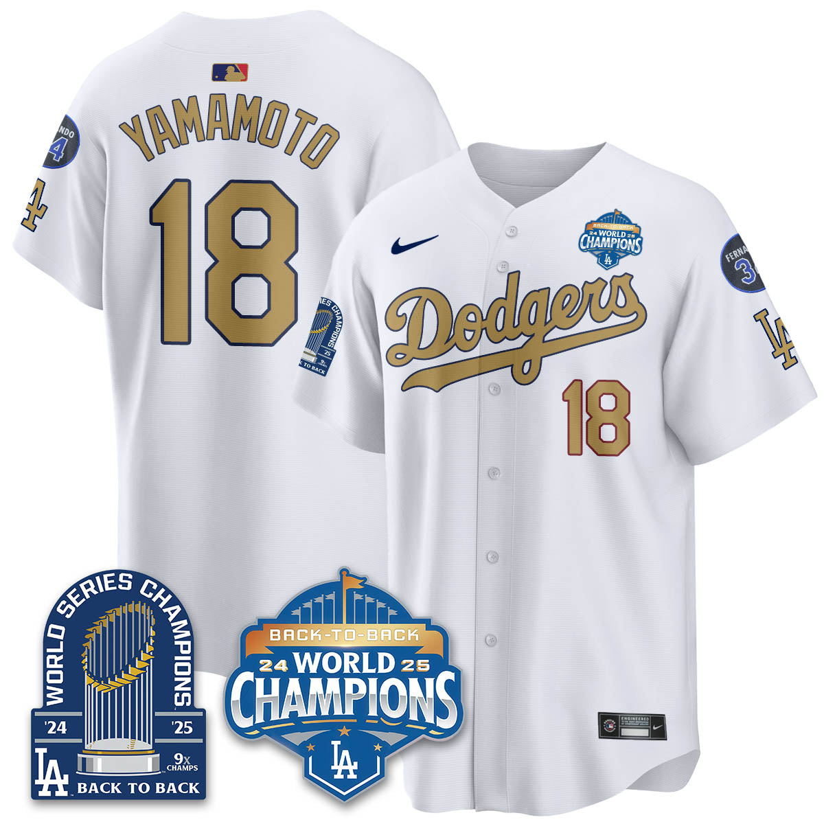 LAD 2025 World Series Champions Jersey - 9x Champs - All Stitched N2