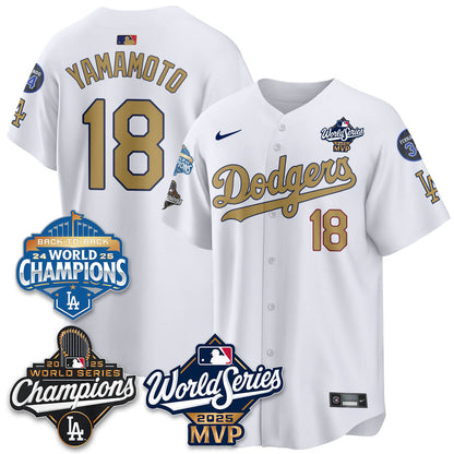 Yoshinobu Yamamoto LAD 2025 World Series MVP Jersey - All Stitched