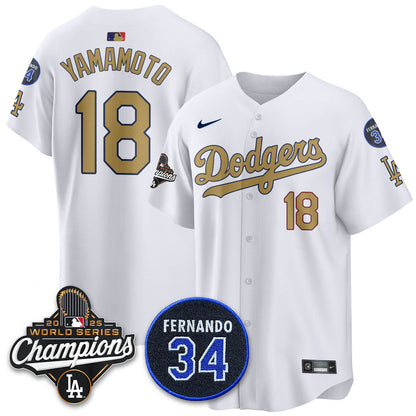 LAD 2025 World Series Champions Jersey - All Stitched