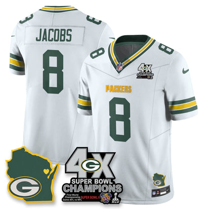 GB 4-Time Champions Patch Vapor Limited Jersey - All Stitched