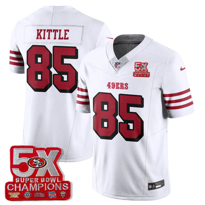 SF 5-Time Champions Patch Vapor Limited Jersey - All Stitched