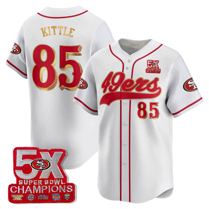 SF 5-Time Champions Patch Vapor Baseball Jersey - All Stitched