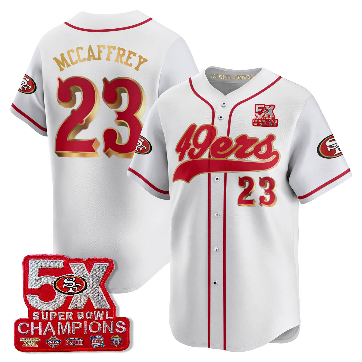 SF 5-Time Champions Patch Vapor Baseball Jersey - All Stitched
