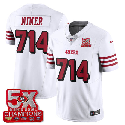 SF 5-Time Champions Patch Vapor Limited Jersey - All Stitched