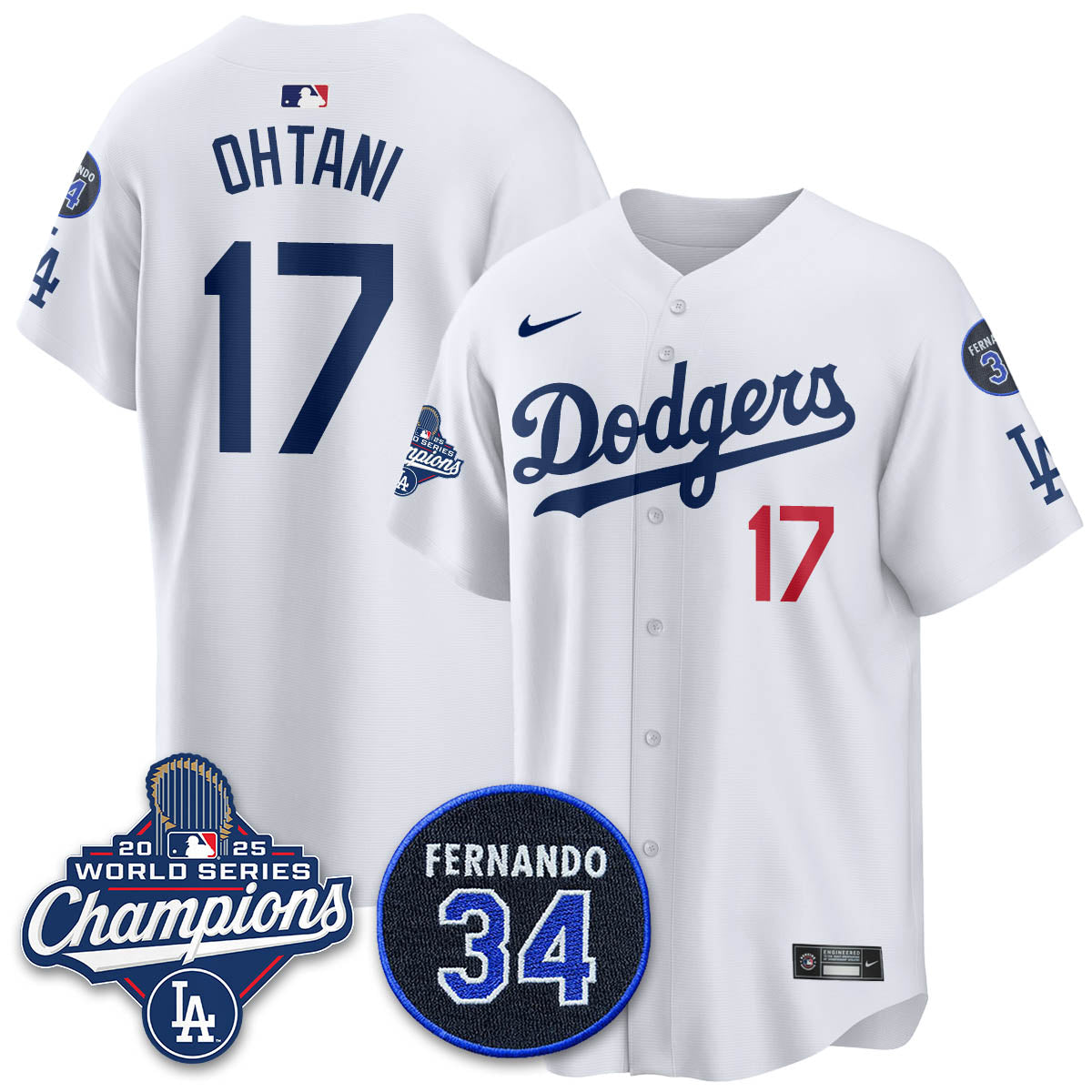 LAD 2025 World Series Champions Jersey - All Stitched