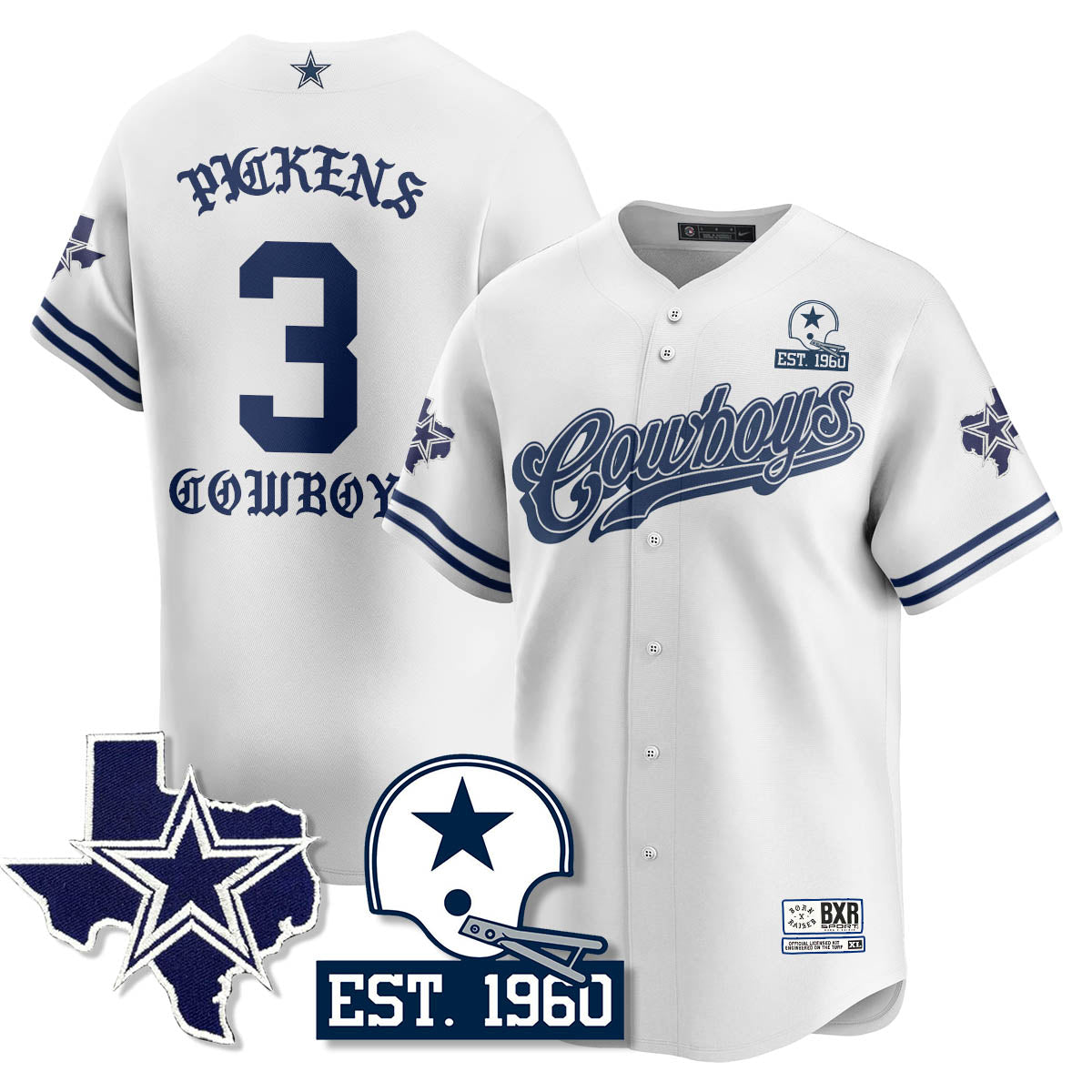 DAL Born x Raised Baseball Jersey - All Stitched