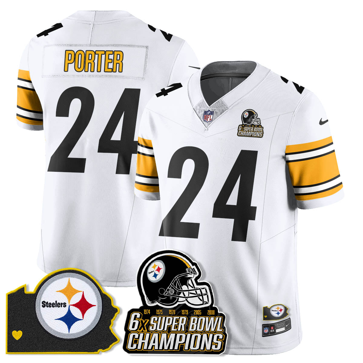 PIT 6-Time Champions Patch Vapor Limited Jersey - All Stitched