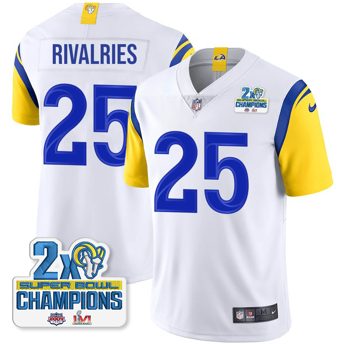 LAR 2-Time Champions Patch Vapor Limited Jersey - All Stitched